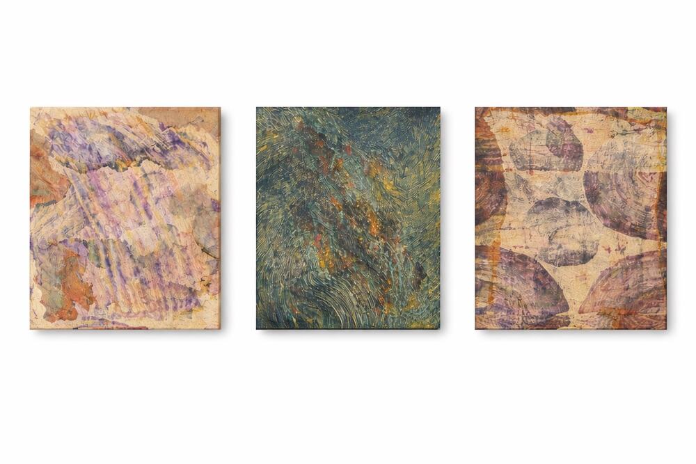 Textured Abstract Canvas Art Set of 3 Neutral Modern Boho Wall Decor